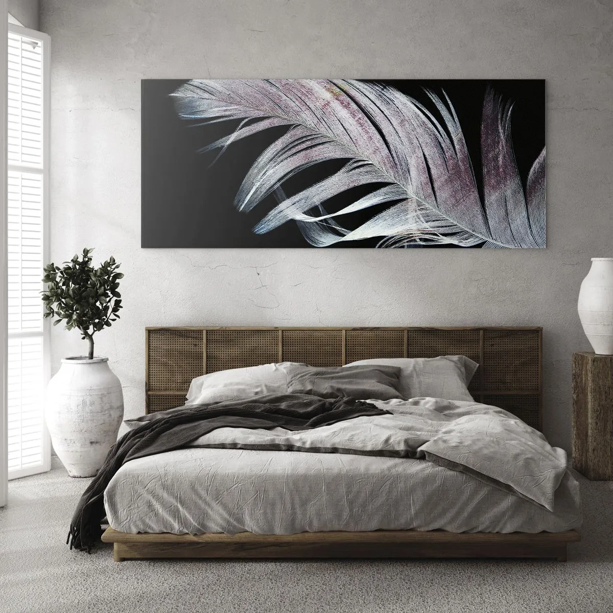 Tablou pe sticlă - Gândește-te la atingere - 100x40 cm