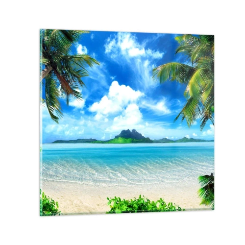 Tablou pe sticlă - Azur de la tropice - 40x40 cm