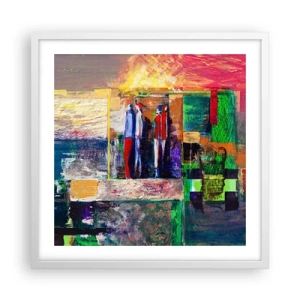 Poster în ramă albă - Relații și emoții - 50x50 cm