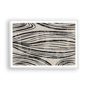 Poster în ramă albă - Deversare de linii - 100x70 cm