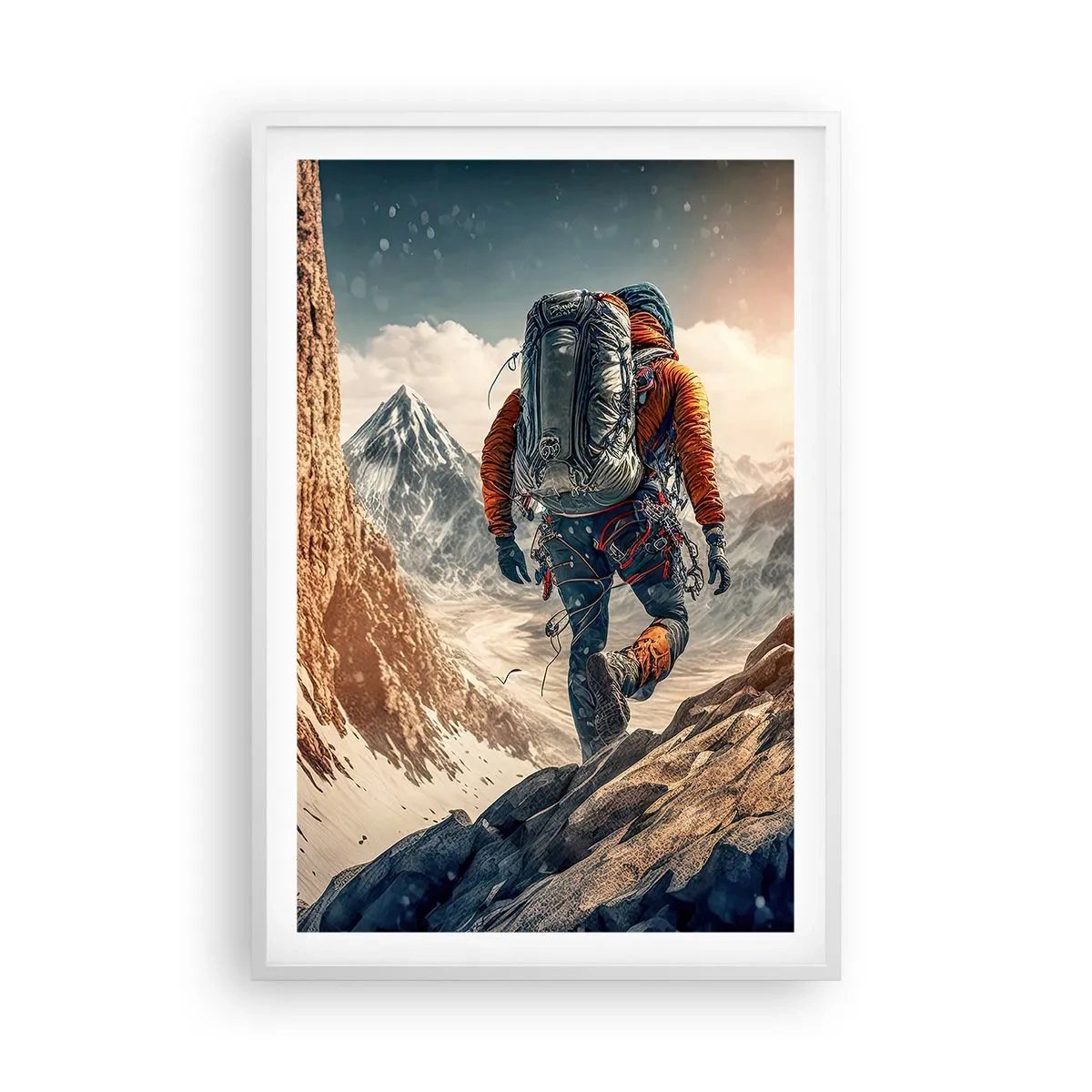 Poster în ramă albă - Războinic singuratic - 61x91 cm