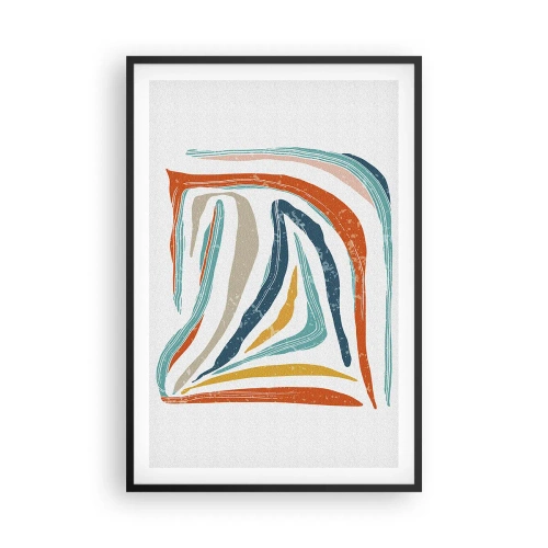 Poster în ramă neagră - Abstracție prietenoasă și zâmbitoare - 61x91 cm