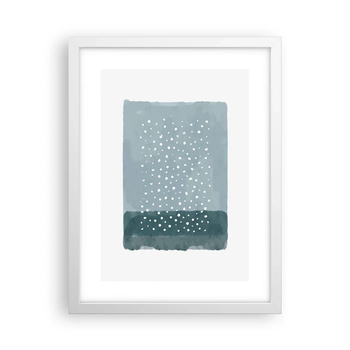 Poster în ramă albă - Crescute pe albastru - 30x40 cm