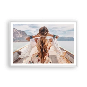 Poster în ramă albă - Pe drumul spre fericire - 91x61 cm