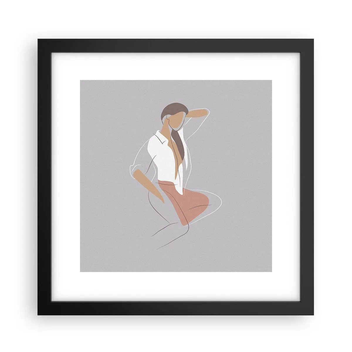 Poster în ramă neagră - Schiță de farmec - 30x30 cm