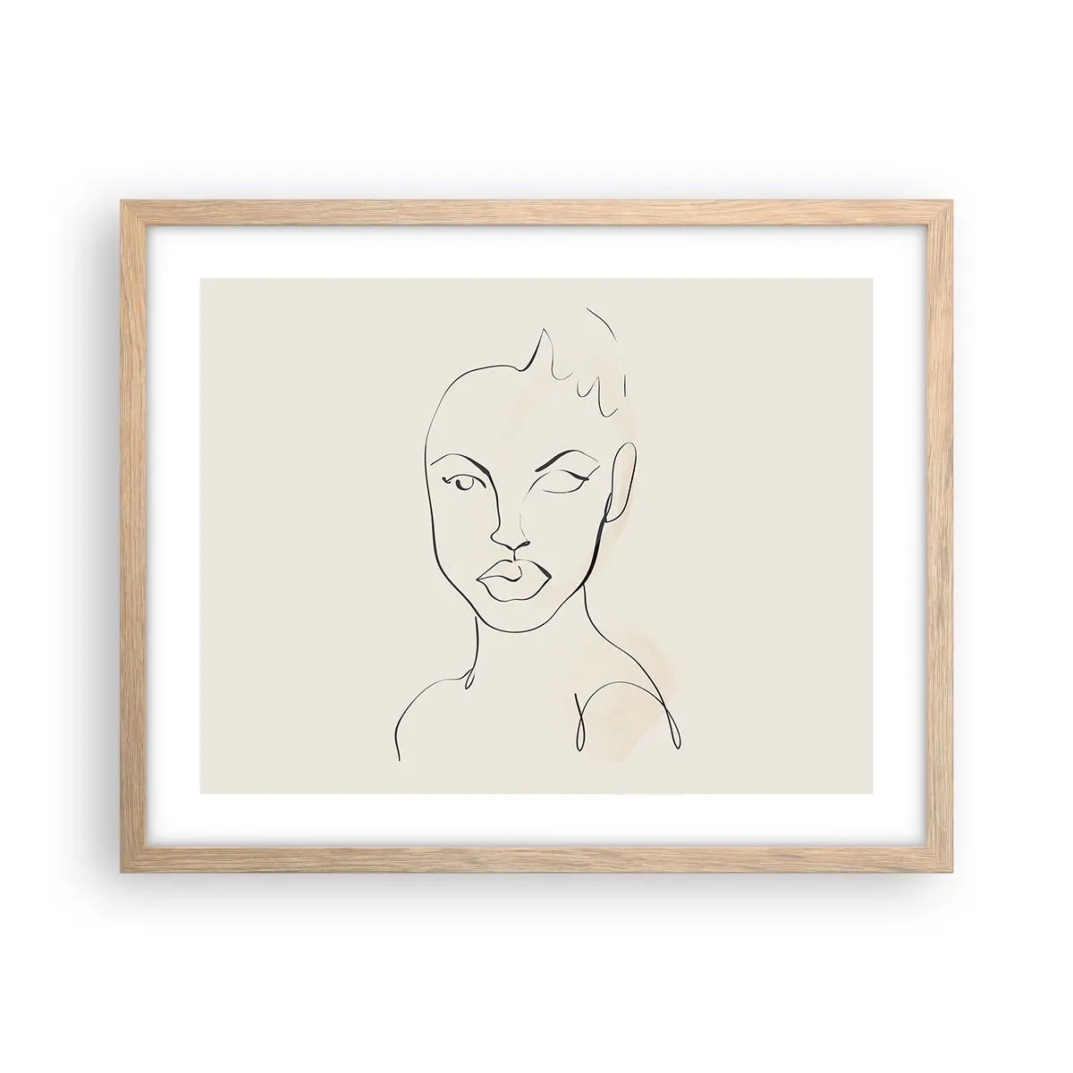 Poster în ramă de stejar deschis - Schiță de senzualitate - 50x40 cm