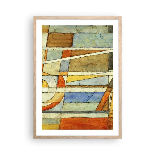 Poster în ramă de stejar deschis - Cubismul în construcție - 50x70 cm