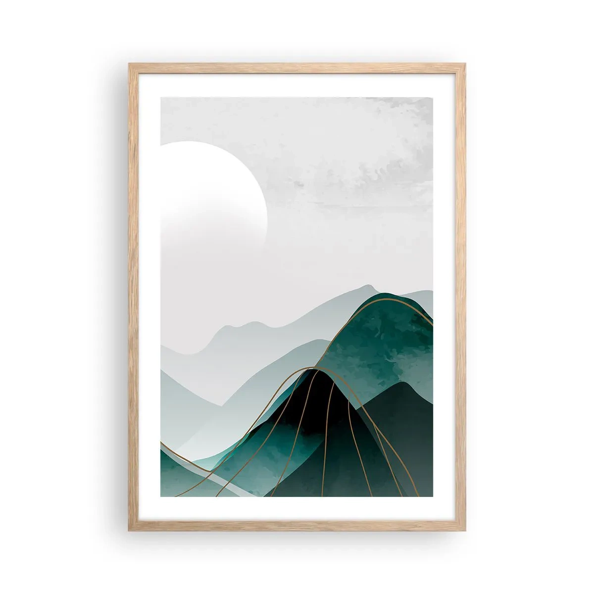 Poster în ramă de stejar deschis - Măreție deplină - 50x70 cm