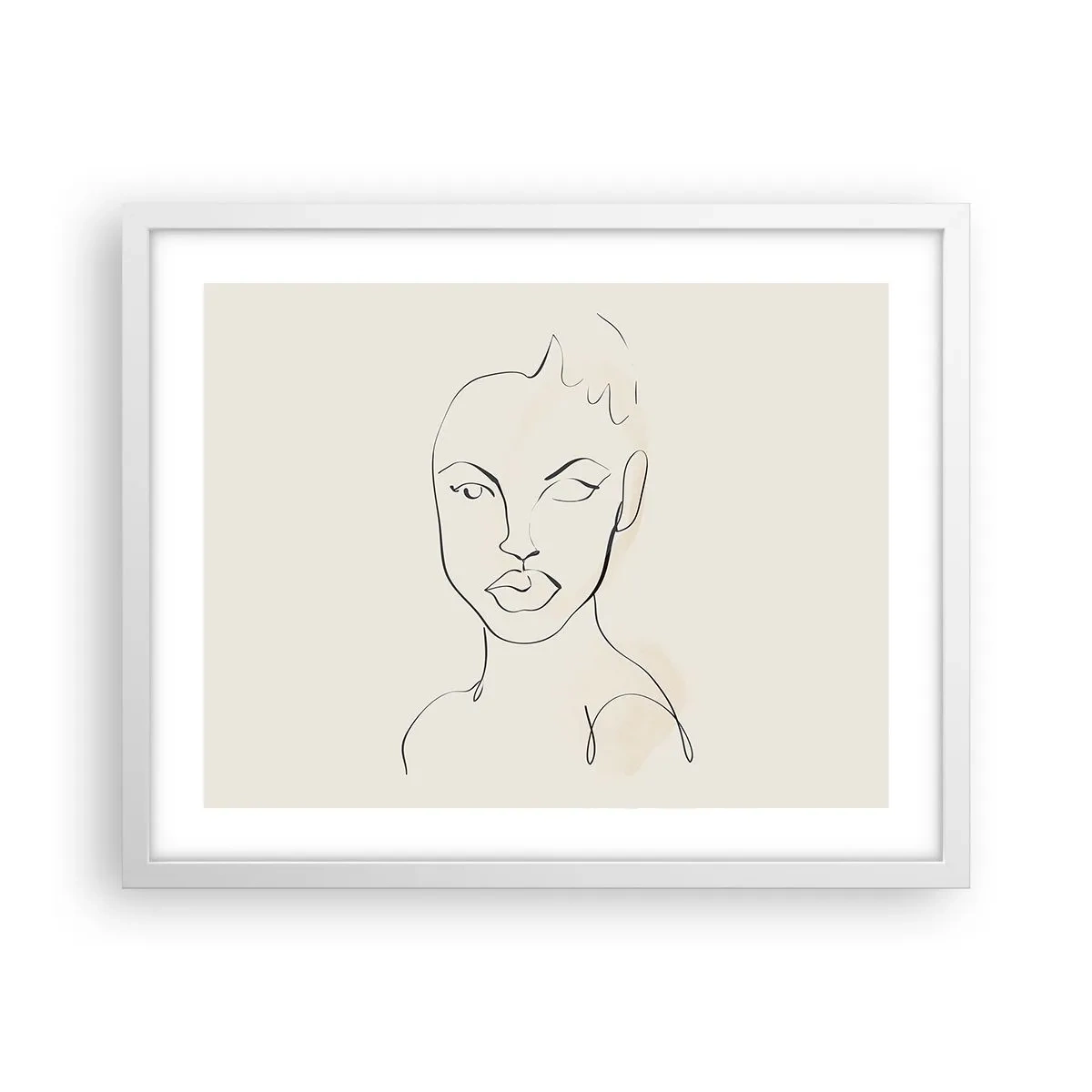 Poster în ramă albă - Schiță de senzualitate - 50x40 cm