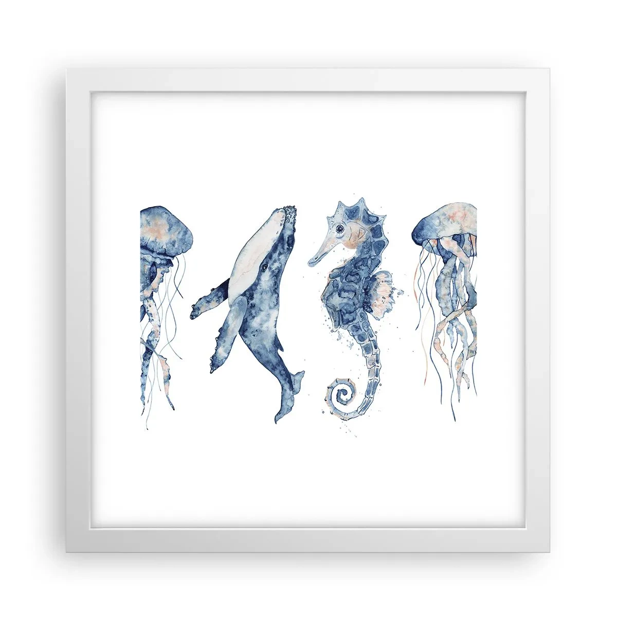 Poster în ramă albă - Fauna marină sălbatică - 30x30 cm