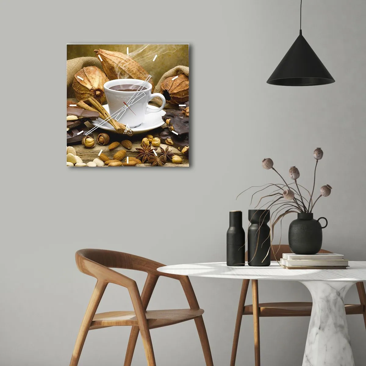 Ceas de perete - Ceas pe sticlă - Pentru amatorii de senzații tari - 40x40 cm