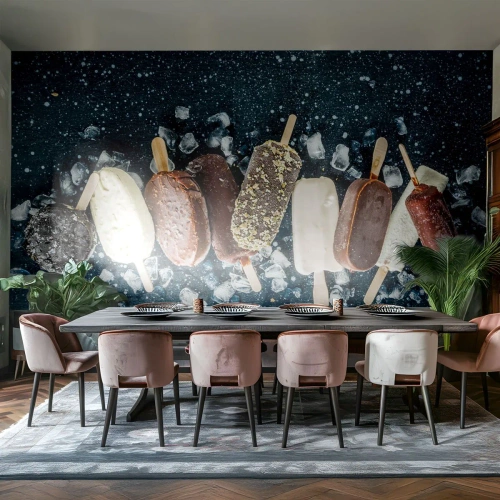 Tapet Premium Sand - Gustul unei veri fierbinți - Înghețată, Gastronomie, Alimente - 350x256 cm
