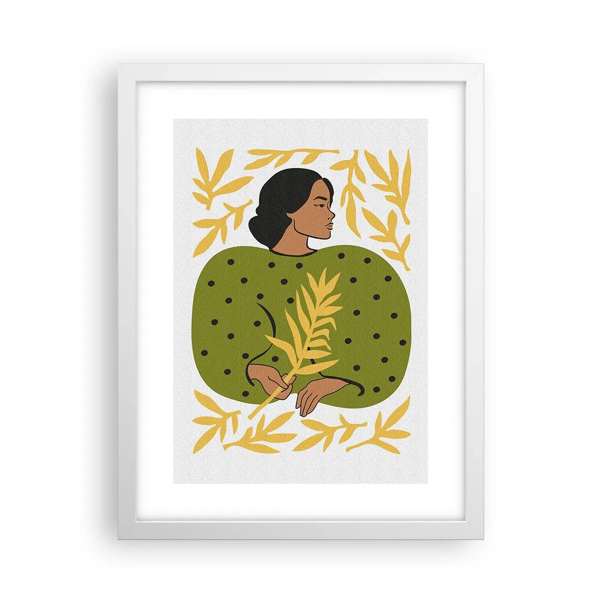 Poster în ramă albă - Fata hawaiiană - 30x40 cm