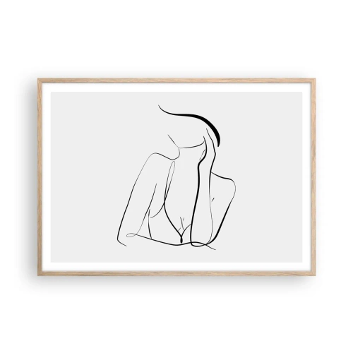 Poster în ramă de stejar deschis - Pe valul unui vis - 100x70 cm