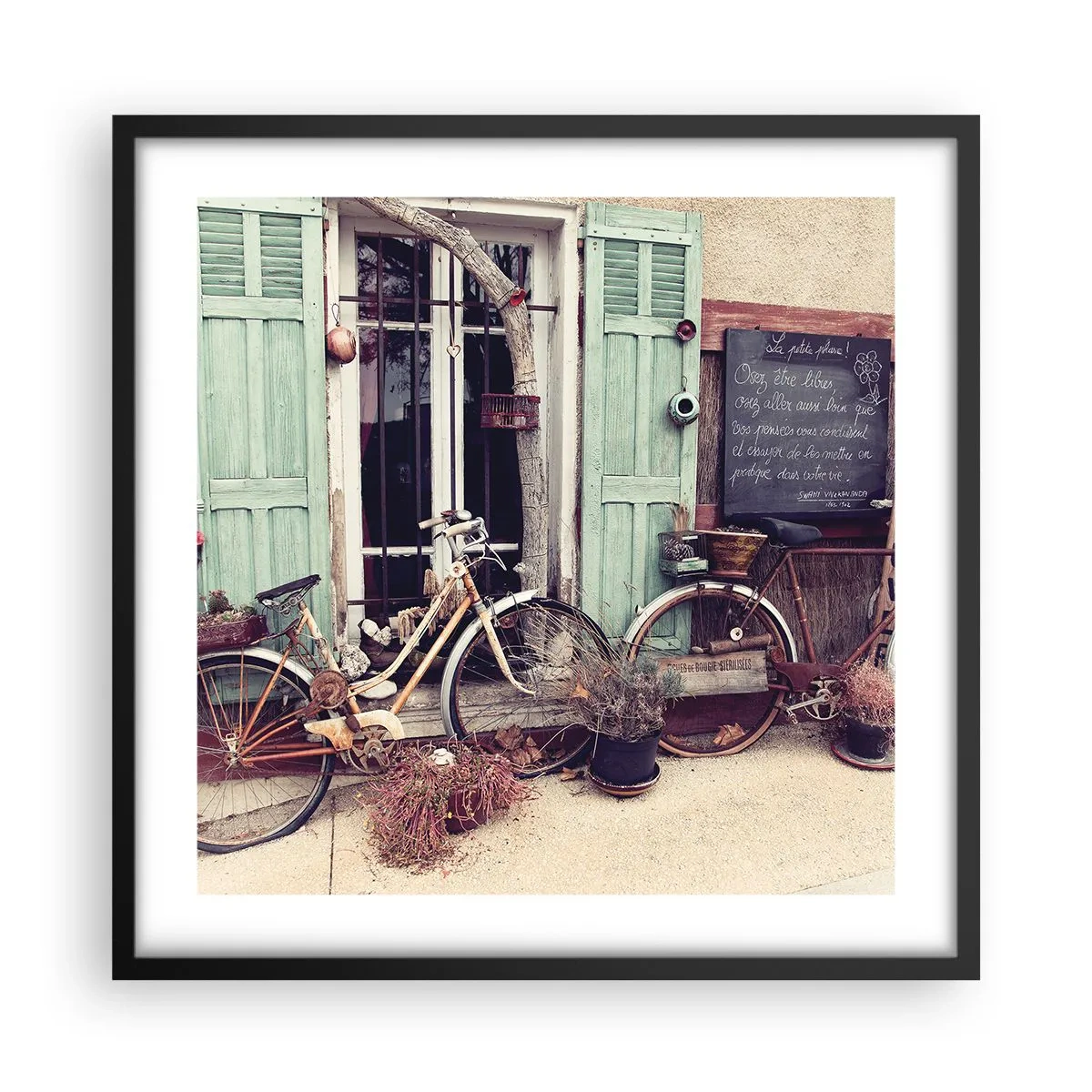 Poster în ramă neagră - Trăiască provincia! - 50x50 cm