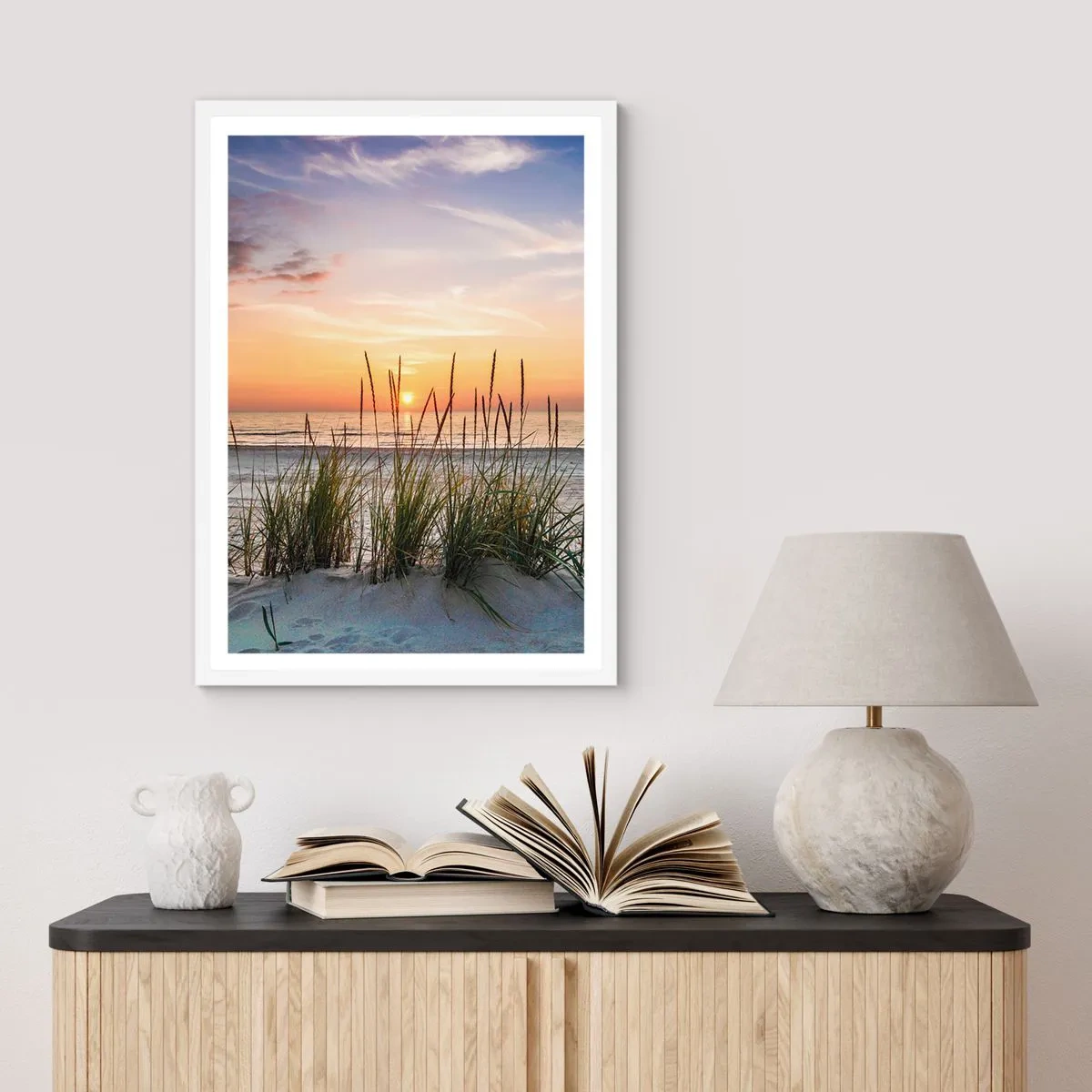 Poster în ramă albă - Privește, gândește, simte - 70x100 cm