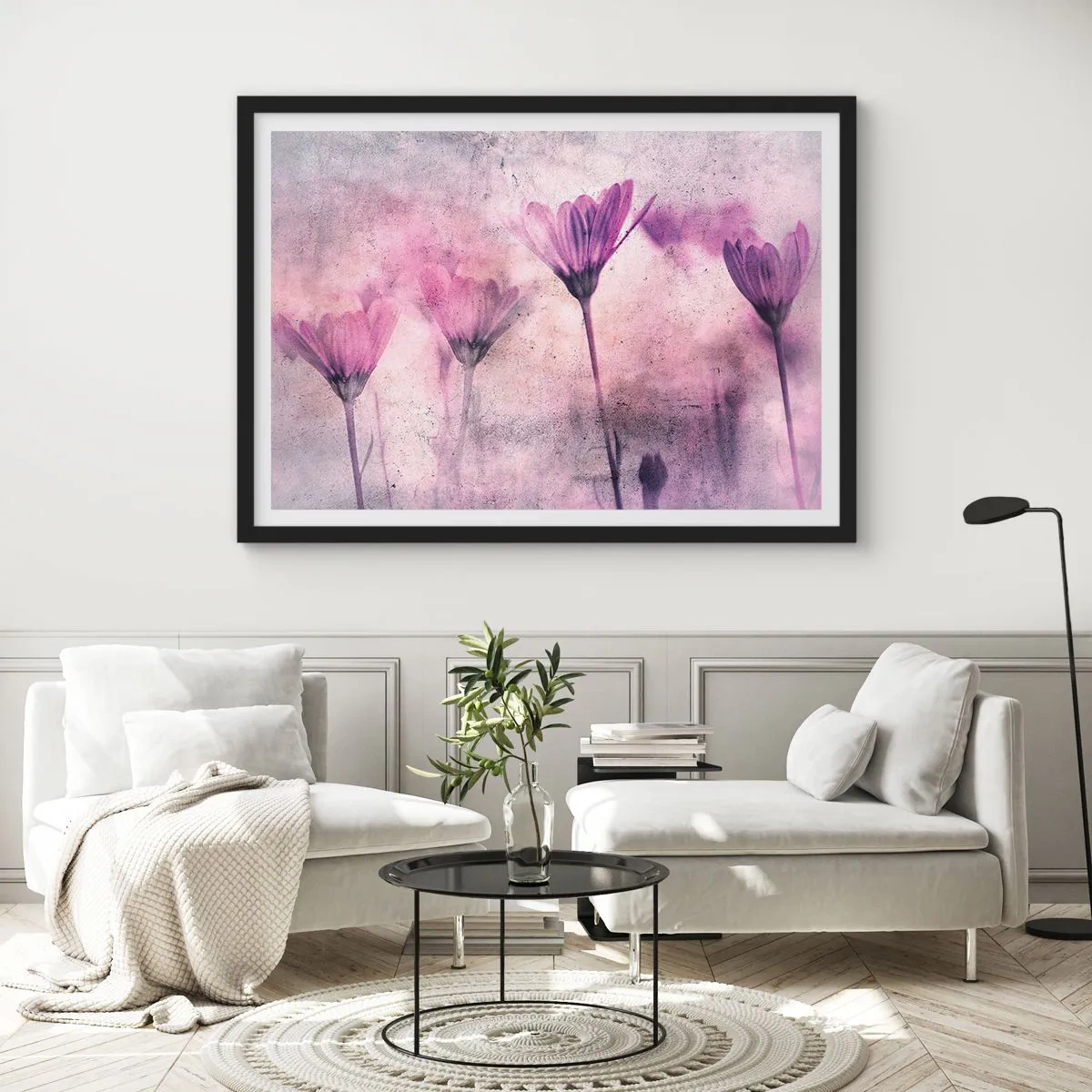 Poster în ramă neagră - Un vis de flori - 70x50 cm