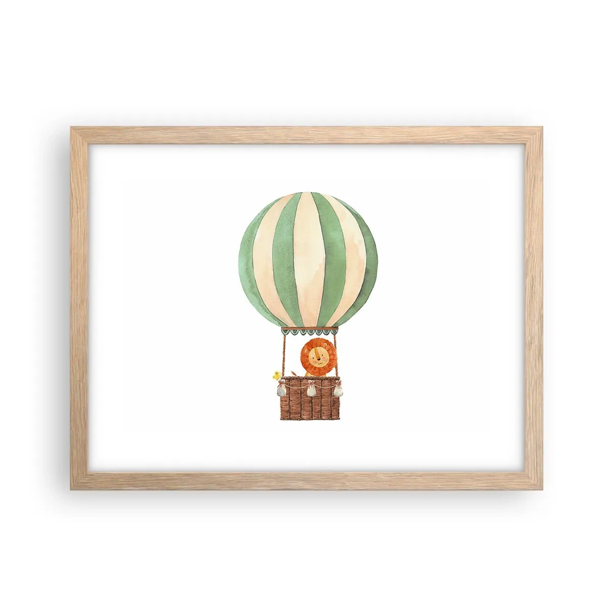 Poster în ramă de stejar deschis - Călătoriile lui Leon - 40x30 cm