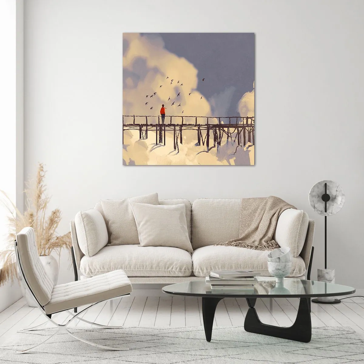 Tablou pe sticlă - Dorință albastră - 70x70 cm