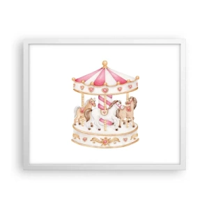 Poster în ramă albă - Lumea dulce a copilăriei - 50x40 cm