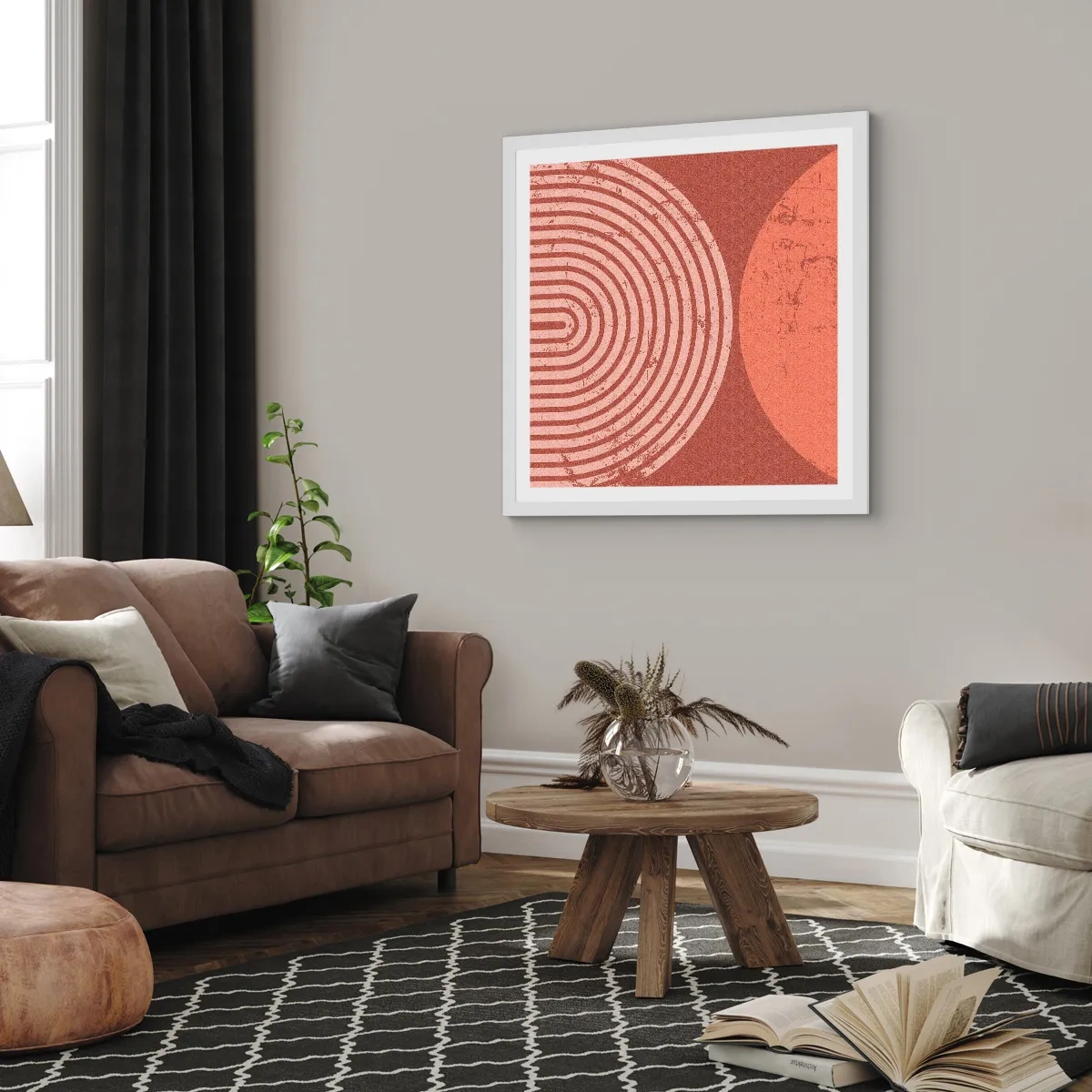 Poster în ramă albă - Relație strânsă - 60x60 cm