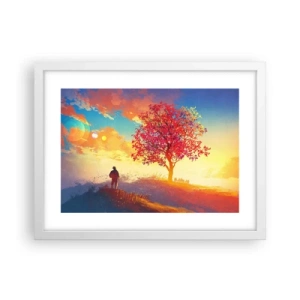 Poster în ramă albă - Pelerin la destinație - 40x30 cm