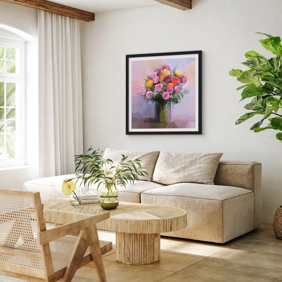 Poster în ramă neagră - Frumusețe reținută - 60x60 cm