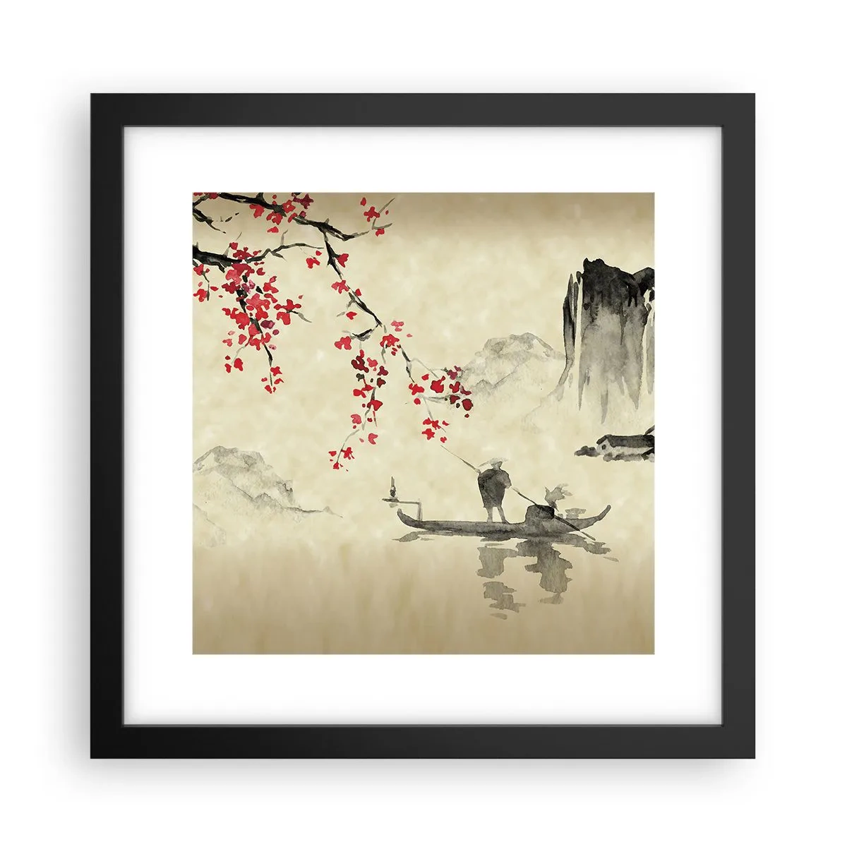 Poster în ramă neagră - În țara florilor de cireș - 30x30 cm