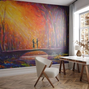 Tapet Premium Sand - Și cerul îi iubește - Abstracția, Un cuplu de îndrăgostiți, Peisaj - 100x70 cm