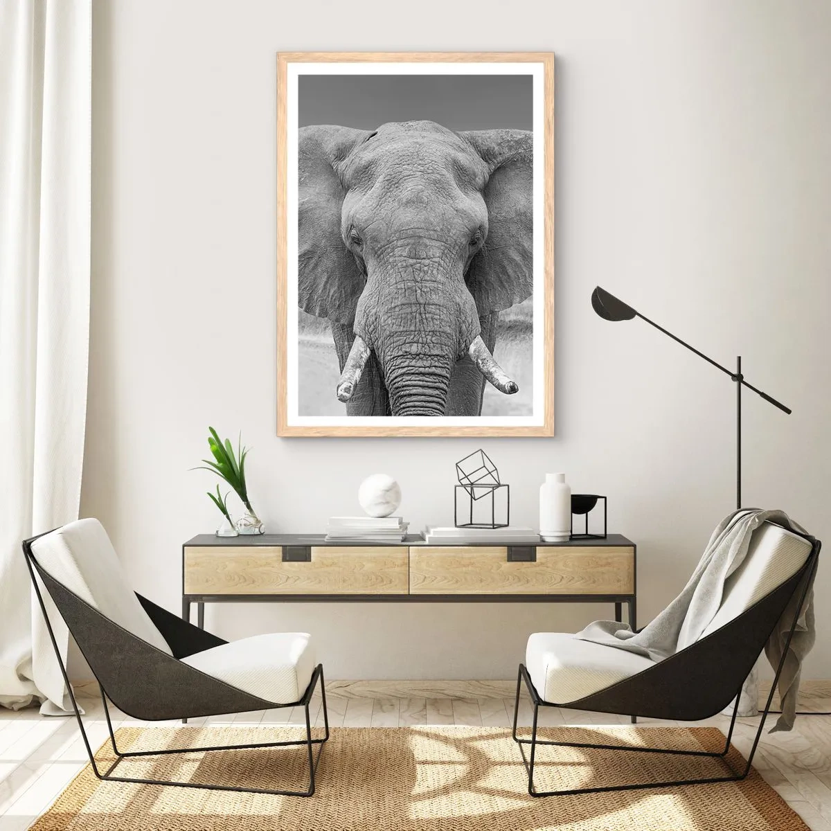 Poster în ramă de stejar deschis - Bun venit în lumea mea - 70x100 cm