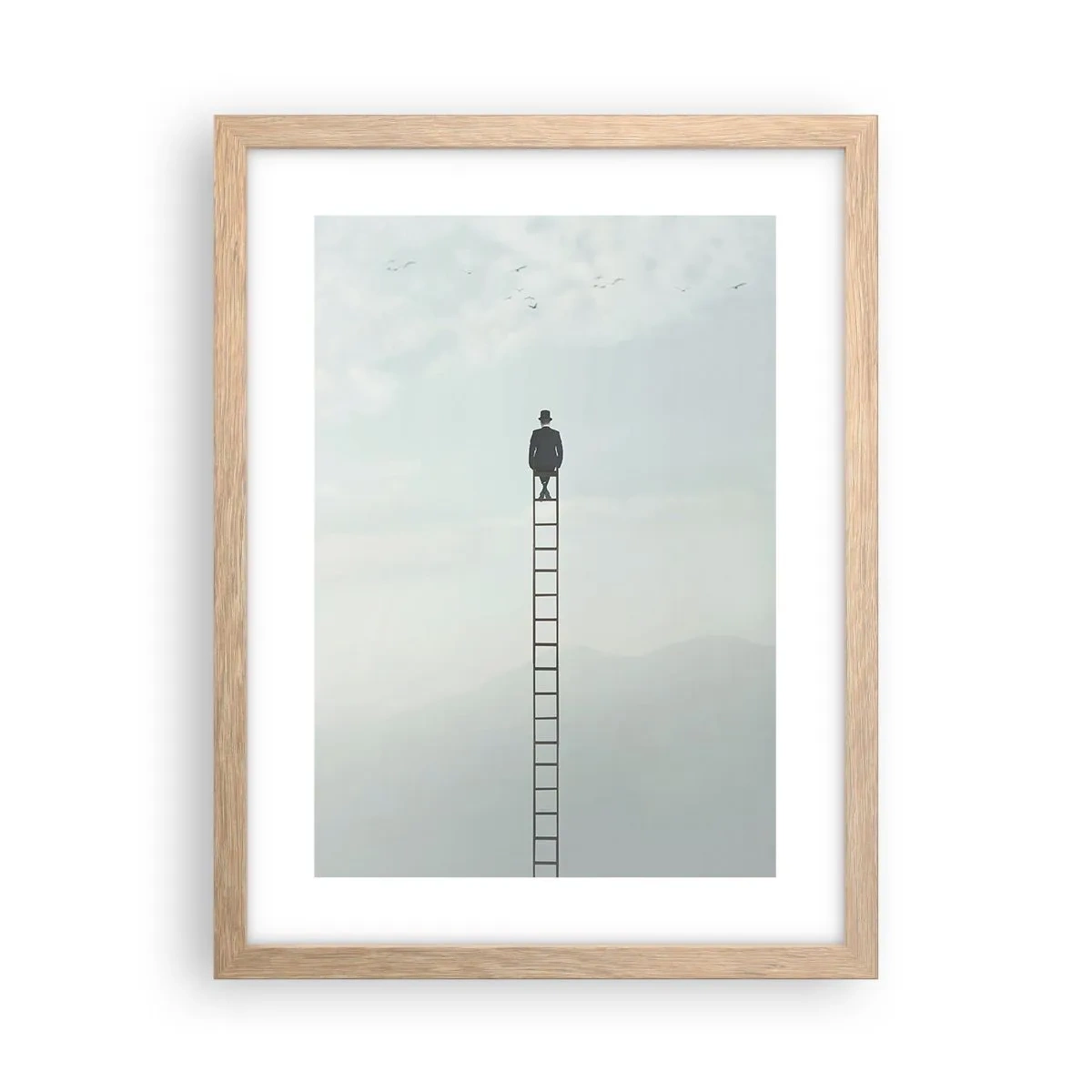 Poster în ramă de stejar deschis - Fii deasupra - 30x40 cm