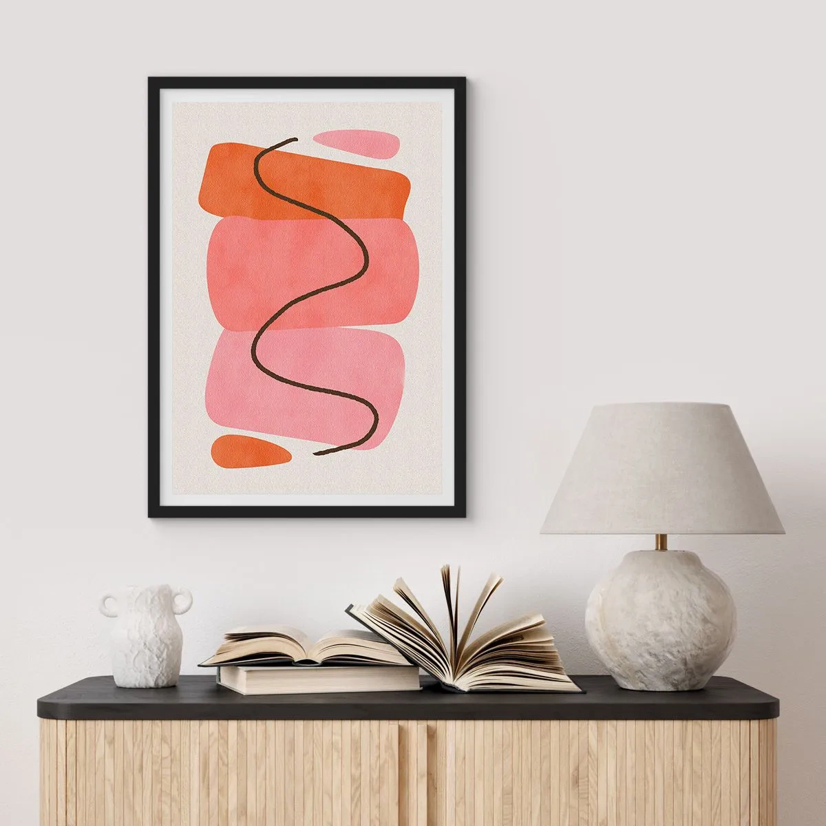 Poster în ramă neagră - Mișcarea blândă a formelor - 61x91 cm