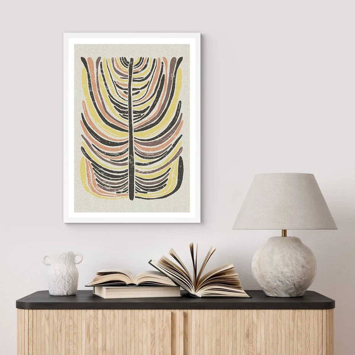 Poster în ramă albă - Abstracția plină de viață - 40x50 cm