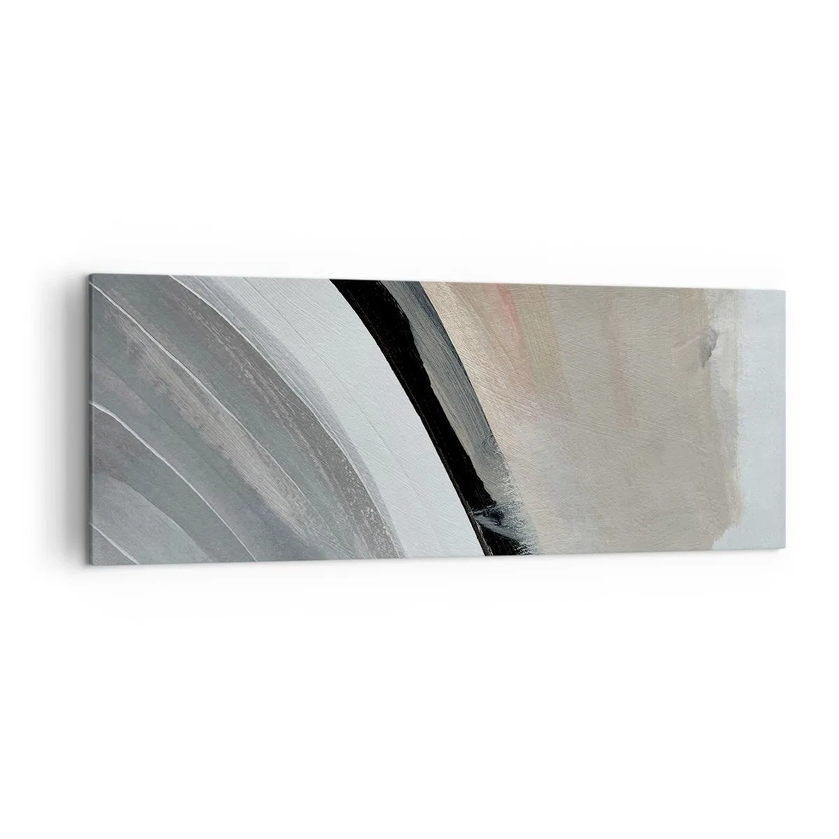 Tablou pe pânză - Compoziție: arc de negru și gri - 140x50 cm