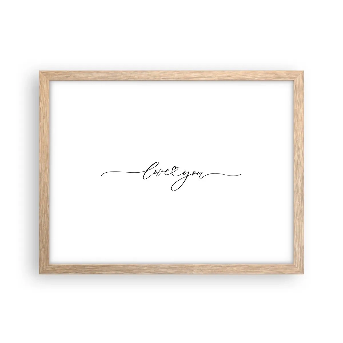 Poster în ramă de stejar deschis - Negru pe alb - 40x30 cm