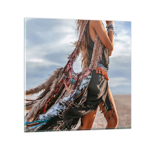 Tablou pe sticlă - Iubita șamanului - 60x60 cm