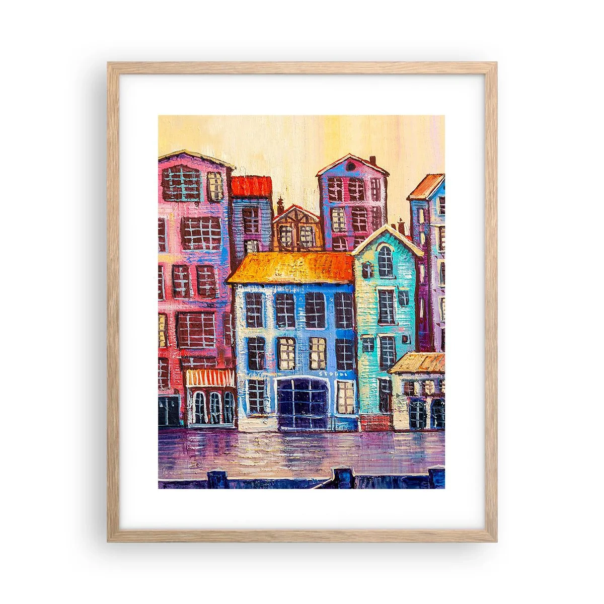 Poster în ramă de stejar deschis - Un oraș ca în basm - 40x50 cm