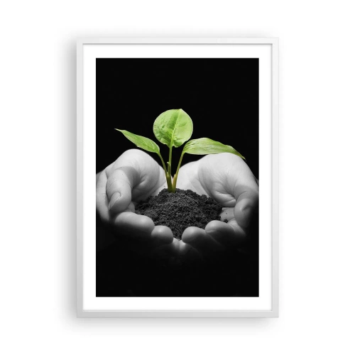 Poster în ramă albă - Iubesc natura, o protejez - 50x70 cm