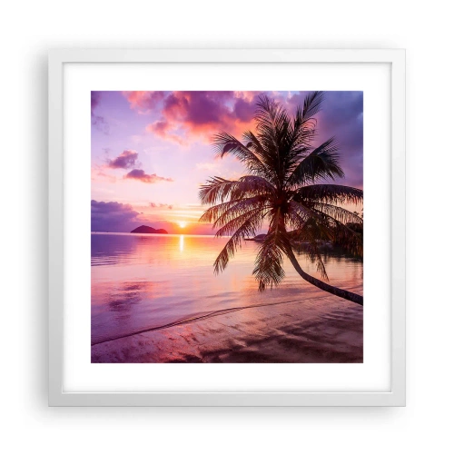 Poster în ramă albă - Euforie până la orizont - 40x40 cm