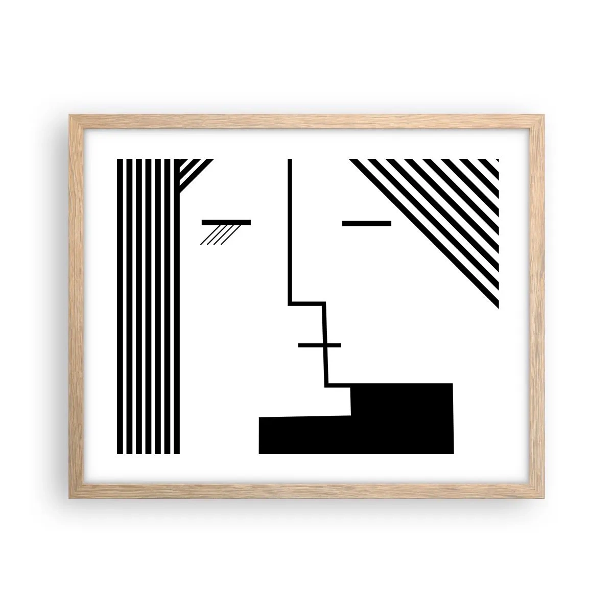 Poster în ramă de stejar deschis - Doar un sărut - 50x40 cm