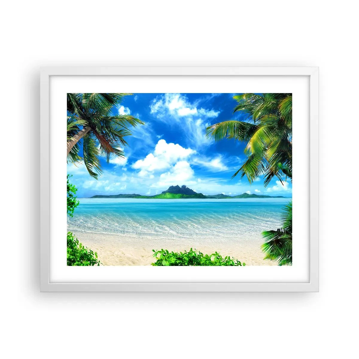Poster în ramă albă - Azur de la tropice - 50x40 cm