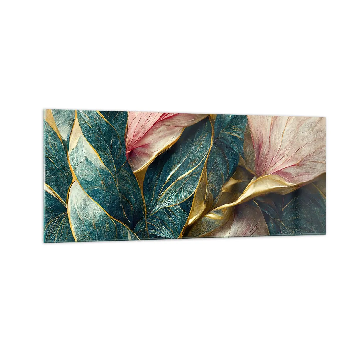 Tablou pe sticlă - Eleganța naturală și stil - 100x40 cm