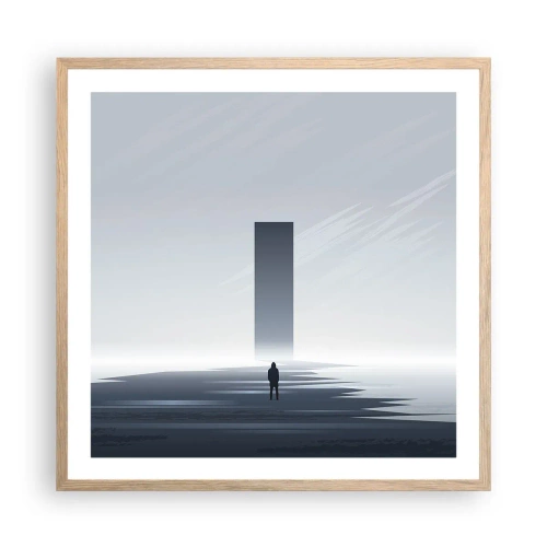 Poster în ramă de stejar deschis - Oportunitate sau amenințare? - 60x60 cm