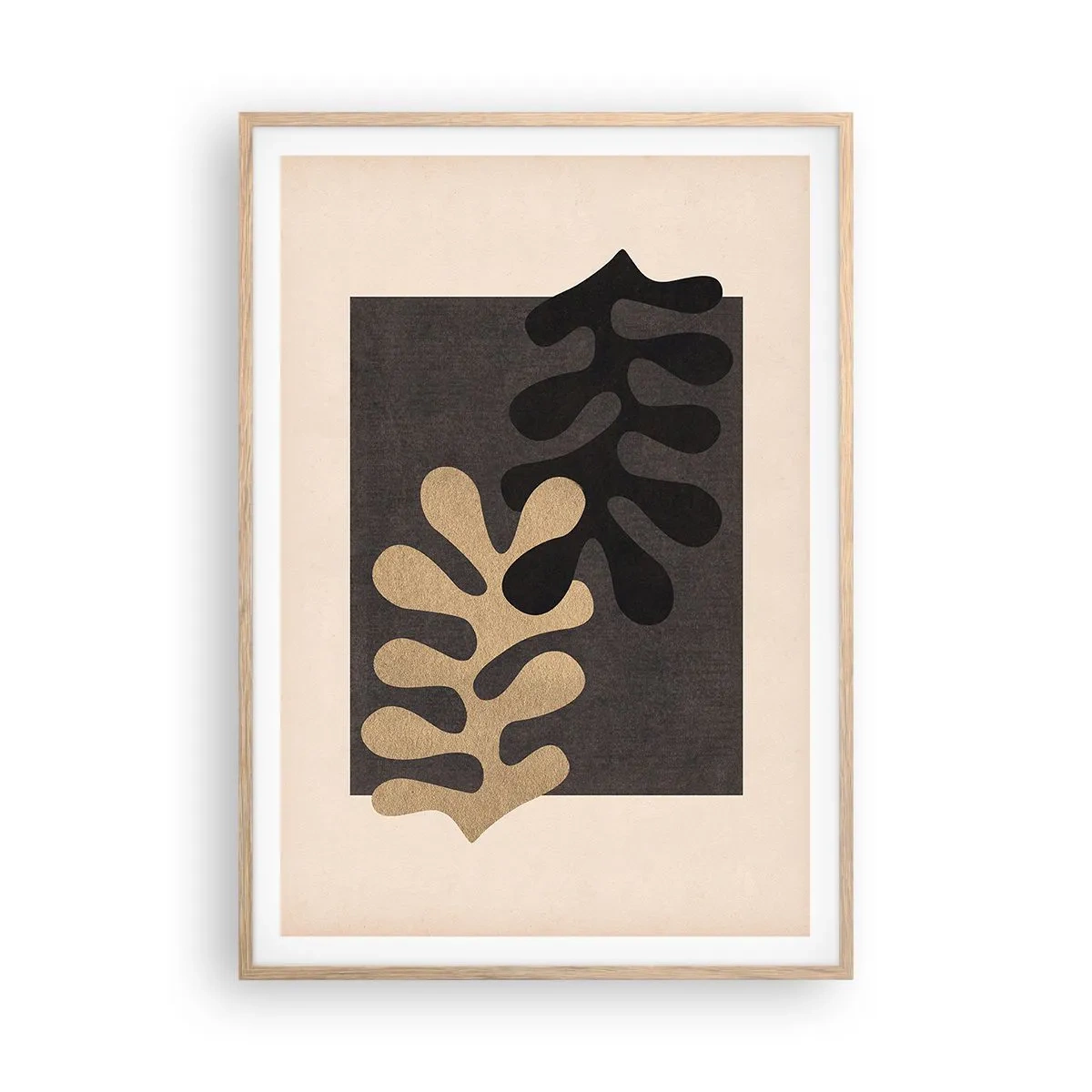 Poster în ramă de stejar deschis - Absență și completare - 70x100 cm