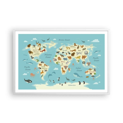 Poster în ramă albă - Vecini buni - 91x61 cm