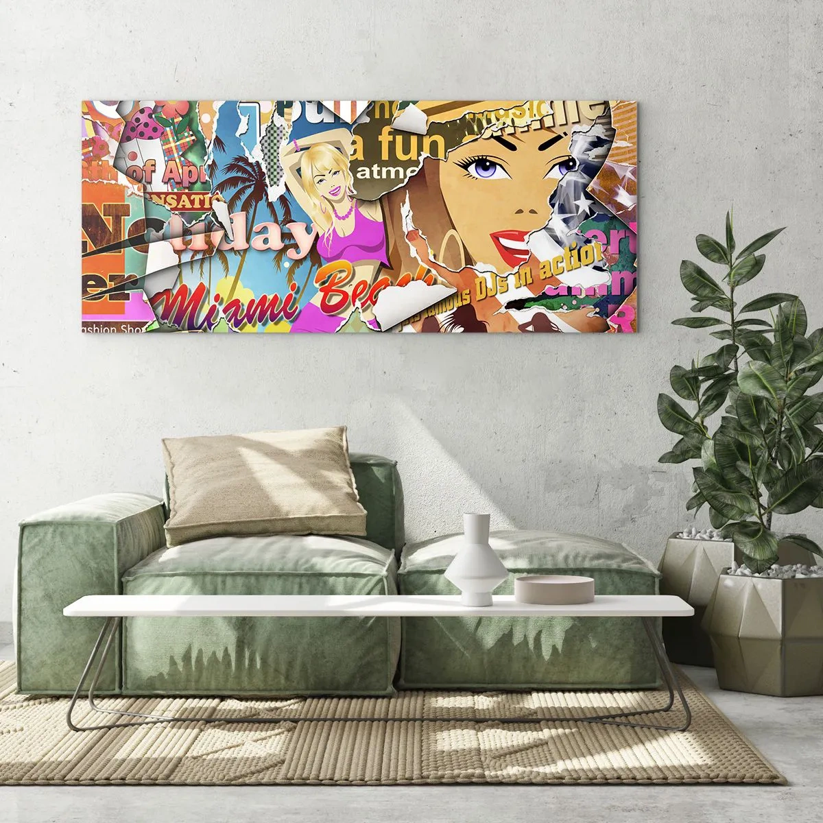 Tablou pe sticlă - Flashback-uri de vacanță - 100x40 cm