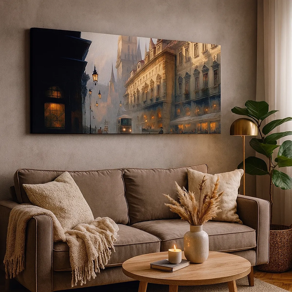 Tablou pe pânză - Magia unei seri la Praga - 30x30 cm