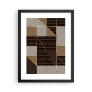 Poster în ramă neagră - Un mozaic de maro și auriu - 30x40 cm