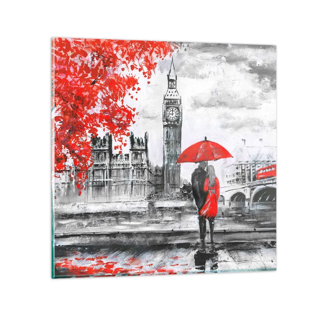 Tablou pe sticlă - Îndrăgostit de Londra - 30x30 cm