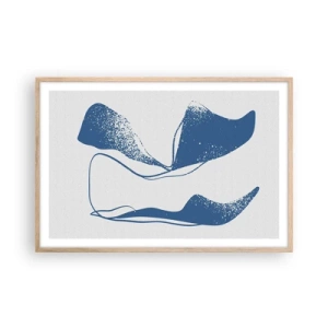 Poster în ramă de stejar deschis - Abstracție înaripată - 91x61 cm